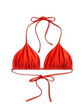 Madewell Classic String Bikini Top Medium J.Crew Retro High-Rise Bottom in Red
